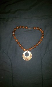 wood beads with pendant